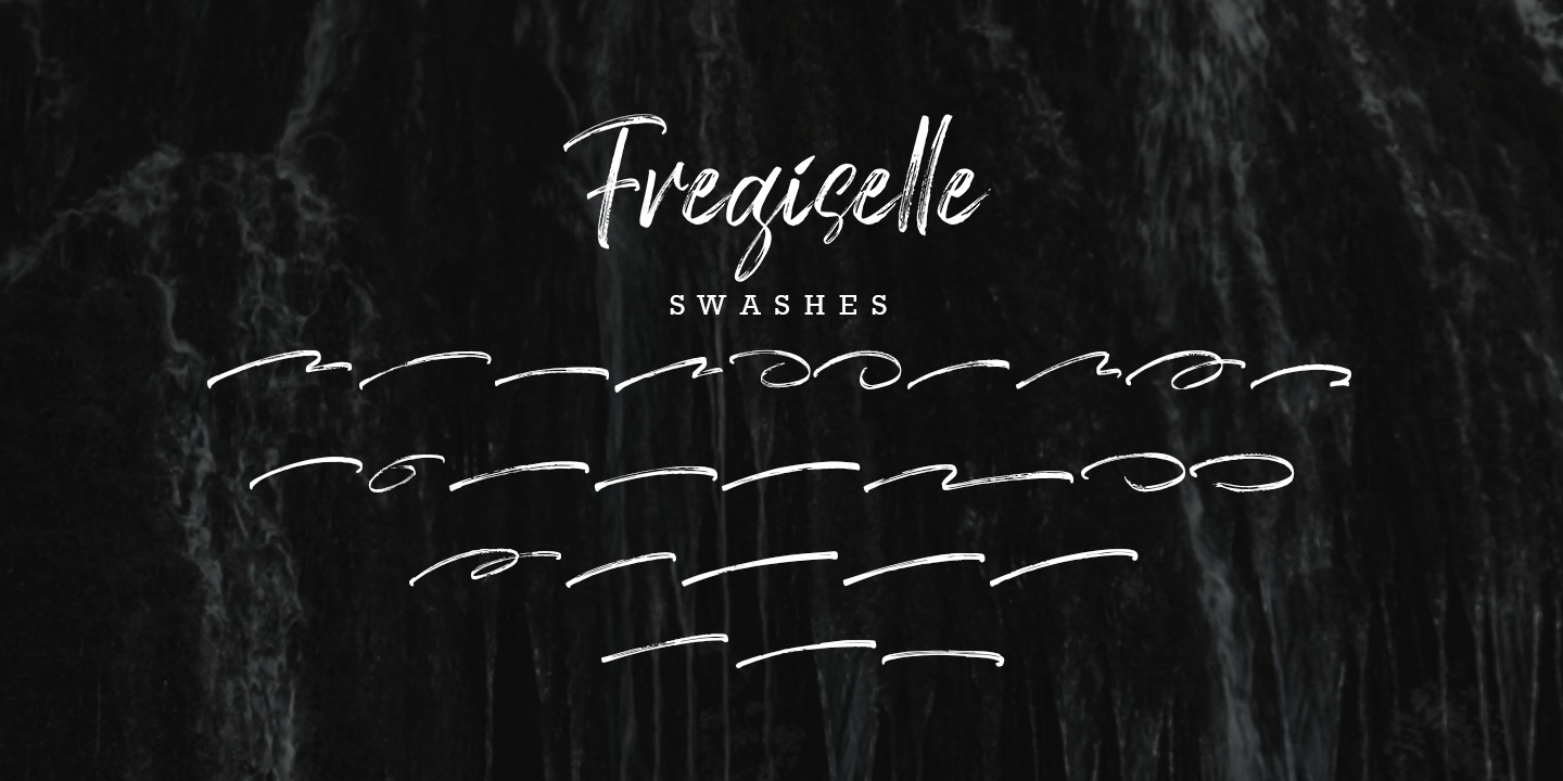 Przykład czcionki Fregiselle Brush Swash